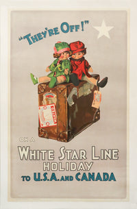 1920s British Travel Poster, White Star Line Holiday to USA and Canada (William McDowell) - Linen Backed